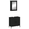 vidaXL Set mobilier de baie, 2 piese, negru, lemn compozit