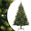 vidaXL Brad de Crăciun artificial cu ramuri articulare 300 LEDs Verde