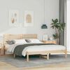 vidaXL Cadru de pat cu headboard Maro 140 x 200 cm Lemn de pin masiv