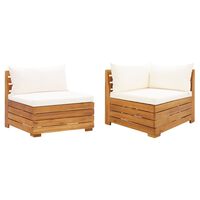vidaXL Set mobilier grădină cu perne, 2 piese, lemn masiv de acacia