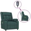 vidaXL Fotoliu de masaj cu ridicare, verde &icirc;nchis, material textil