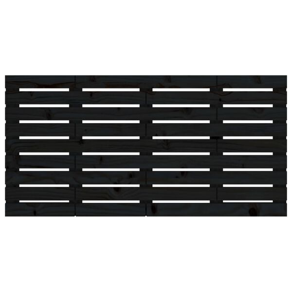 vidaXL Tăblie de pat pentru perete, negru, 156x3x63 cm, lemn masiv pin