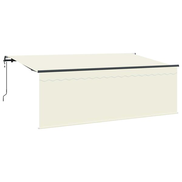 vidaXL Cortina Retractabilă Crem 350 x 200 cm Poliester și Aluminiu