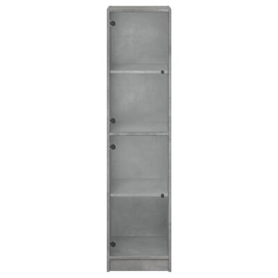 vidaXL Dulap cu uși din sticlă, gri beton, 35x37x142 cm