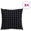 vidaXL Perne decorative &Icirc;n carouri 4 pcs Carouri Negre 50 x 50 cm
