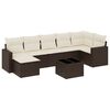 vidaXL Set canapele de grădină cu perne, 8 piese, maro, poliratan