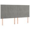 vidaXL Tăblie de pat gri deschis 160x5x118/128 cm catifea