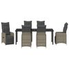 vidaXL Set de masă pentru grădină cu pernă 7 pcs Bej Rattan poli