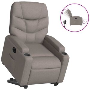vidaXL Fotoliu electric rabatabil cu ridicare, gri taupe, textil