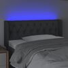 vidaXL Tăblie de pat cu LED, gri închis, 93x16x78/88 cm, textil