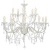 vidaXL Candelabru cu 2 r&acirc;nduri, alb, becuri 15 x E14