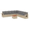 vidaXL Set canapele de grădină, 10 piese, cu perne, bej, poliratan