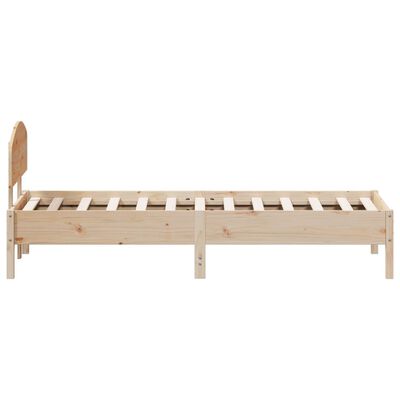 vidaXL Cadru de pat cu tăblie, 100x200 cm, lemn masiv de pin