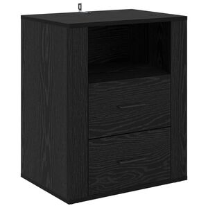vidaXL Dulap de noapte Stejar Negru 35 x 50 x 60 cm Lemn prelucrat
