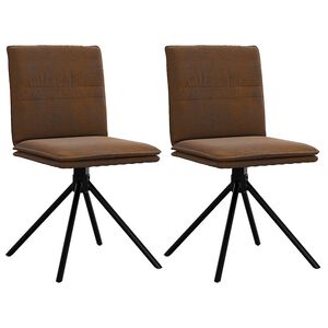 vidaXL Scaun de sufragerie din piele sintetică maro