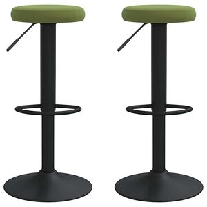 vidaXL Scaune de bar, 2 buc., verde deschis, catifea