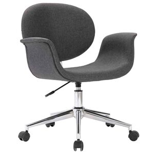 vidaXL Scaun de sufragerie pivotant, gri, material textil