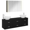 vidaXL Set de mobilier pentru baie 4 pcs Stejar Negru