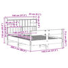 vidaXL Pat cu bibliotecă fără saltea, 140x200 cm, lemn masiv de pin