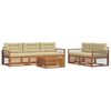 vidaXL Set de canapele de exterior cu pernă 6 pcs Natural și Bej