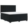 vidaXL Pat boxspring cu saltea cu headboard Negru 140 x 190 cm Catifea