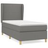 vidaXL Pat box spring cu saltea, gri &icirc;nchis, 90x190 cm, textil