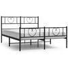 vidaXL Cadru pat fără saltea, cu tăblie picioare negru 160x200cm metal