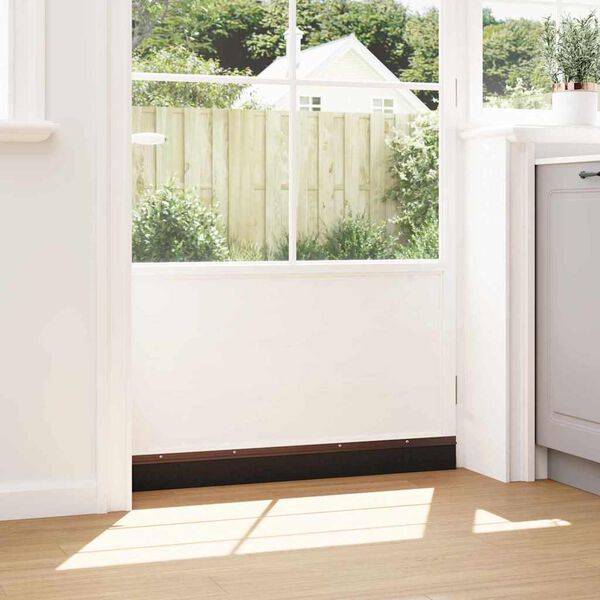 vidaXL Perdele de ușă cu perii cu montare prin &icirc;nșurubare 12 pcs Maro