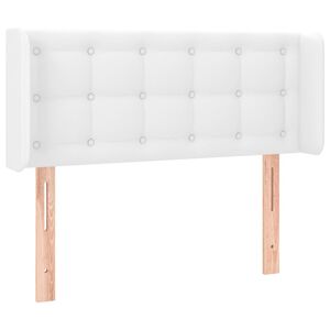 vidaXL Tăblie de pat cu aripioare alb 83x16x78/88 cm piele ecologică