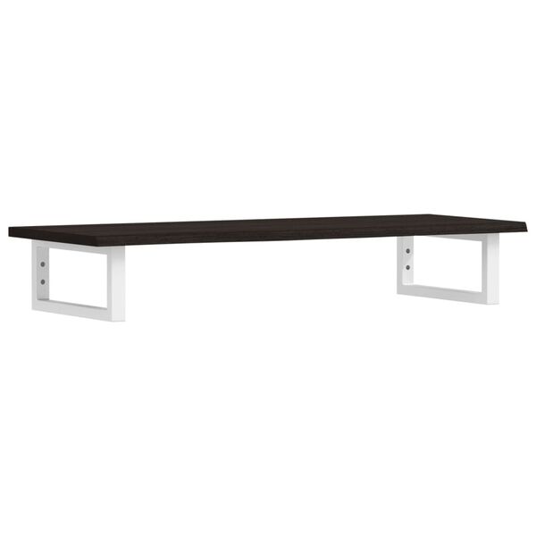 vidaXL Raft pentru lavoar montat pe perete, oțel și lemn masiv stejar