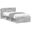 vidaXL Cadru de pat cu depozitare cu headboard Gri Beton 100 x 200 cm