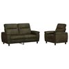 vidaXL Set de canapea 2 pcs Verde Army Piele Suedată Sintetică