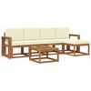 vidaXL Set de canapele de exterior cu pernă 6 pcs Natural și Crem
