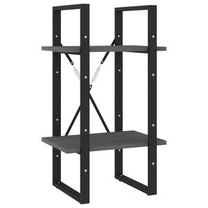 vidaXL Bibliotecă cu 2 rafturi, gri, 40x30x70 cm, lemn masiv de pin