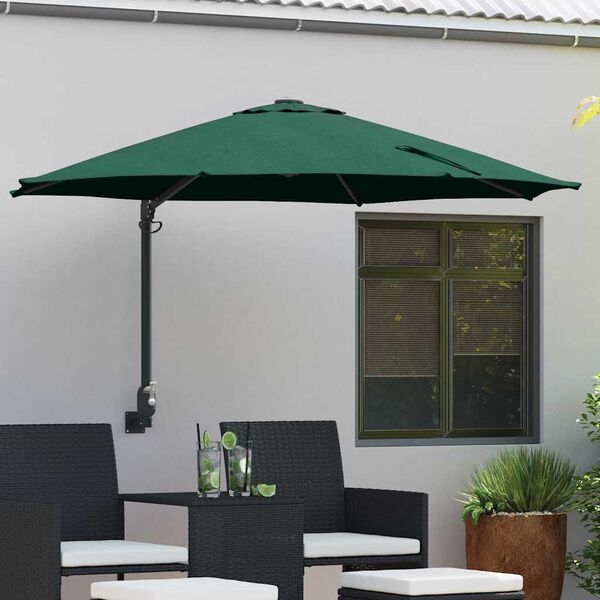 vidaXL Parasol de Grădină Verde și Negru 248 x 248 x 148 cm