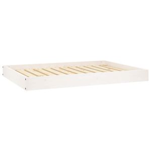 vidaXL Pat pentru c&acirc;ini, alb, 101,5x74x9 cm, lemn masiv de pin
