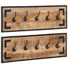 vidaXL Cuier pentru haine, 2 buc., 80x8x25 cm, lemn masiv de mango