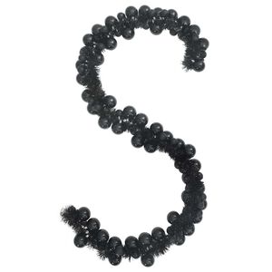vidaXL Ghirlandă cu Bile de Crăciun LED-uri Negru 186 cm Polistiren