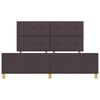 vidaXL Cadru de pat cu headboard Maro &icirc;nchis 180 x 200 cm țesătură