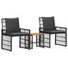 vidaXL Set de Mobilier pentru Exterior 3 pcs Negru și Gri &icirc;nchis