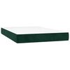vidaXL Pat box spring cu saltea, verde &icirc;nchis, 120x200 cm, catifea