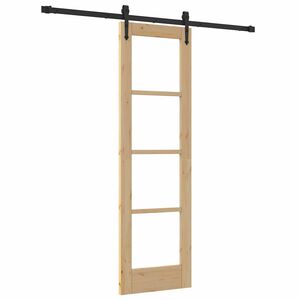 vidaXL Ușă glisantă 61 x 198,5 cm Lemn masiv de pin și sticlă natural