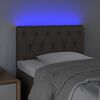 vidaXL Tăblie de pat cu LED, gri taupe, 80x7x78/88 cm, textil