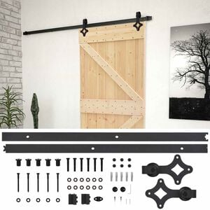 vidaXL Ușă glisantă 100 x 210 cm Lemn masiv de pin Natural și Negru