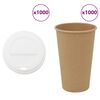 vidaXL Cești de cafea din h&acirc;rtie cu capace 1000 buc 16 oz 400 ml