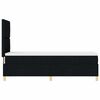 vidaXL Pat cu arcuri cu saltea cu headboard Negru 80 x 200 cm țesătură