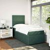 vidaXL Pat box spring cu saltea, verde &icirc;nchis, 90x200 cm, catifea