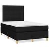 vidaXL Pat box spring cu saltea, negru, 120x200 cm, textil