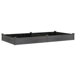vidaXL Strat grădină &icirc;nălțat cu căptușeală gri 240x120x25cm, lemn brad