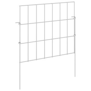 vidaXL Gard de grădină cu țevi de sprijin 48 buc. 35 x 30 cm Argintiu